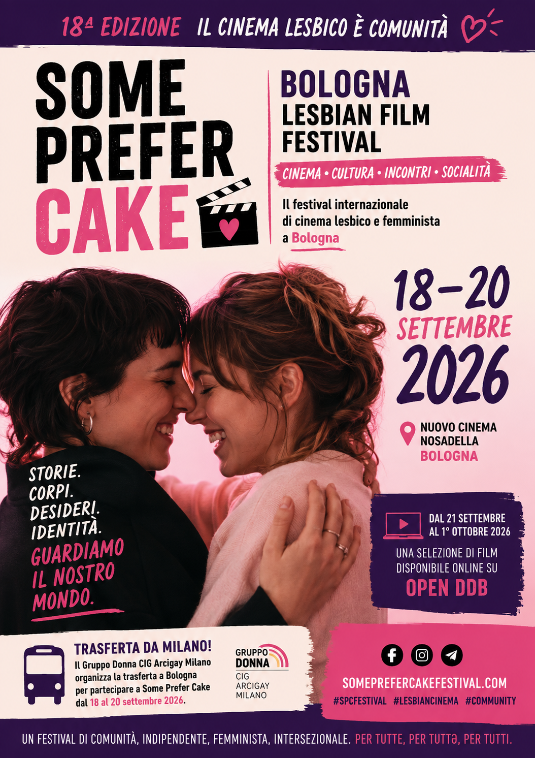 Some Prefer Cake 2026: Bologna becomes the capital of lesbian cinema from September 18 to 20