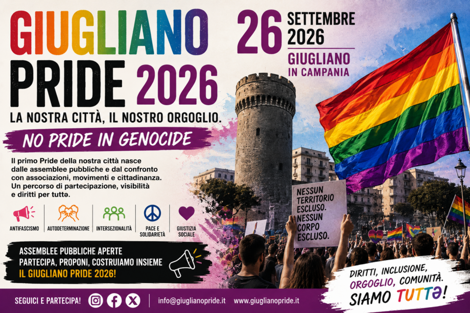 Giugliano Pride 2026: il 26 settembre la città ospita la sua prima manifestazione LGBTQIA+