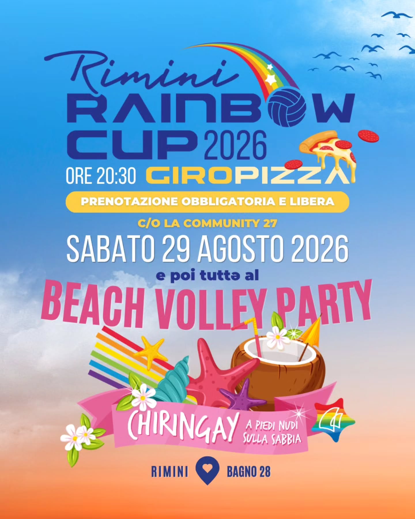 Giropizza e Beach Volley: la community LGBTQ+ di Rimini si ritrova dopo la Rainbow Cup