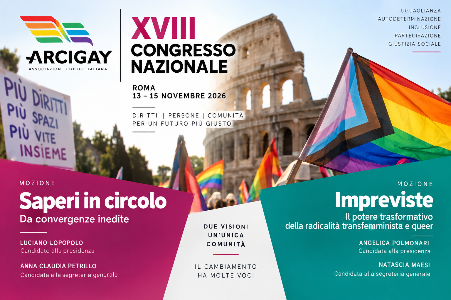 Arcigay verso il XVIII Congresso: due progetti politici si confrontano sul futuro dell’associazione