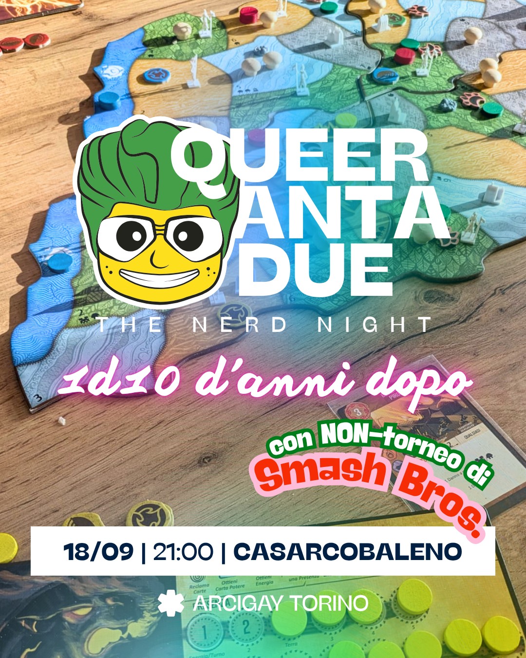 Queerantadue festeggia 10 anni: serata nerd con Arcigay Torino