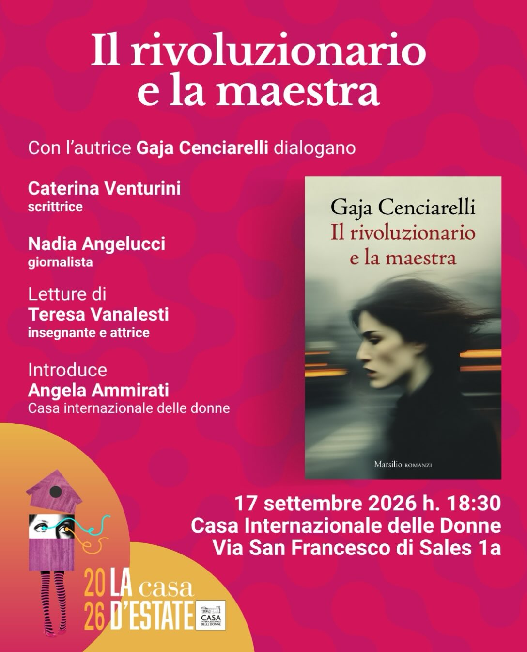 “Il rivoluzionario e la maestra”: presentazione alla Casa Internazionale delle Donne