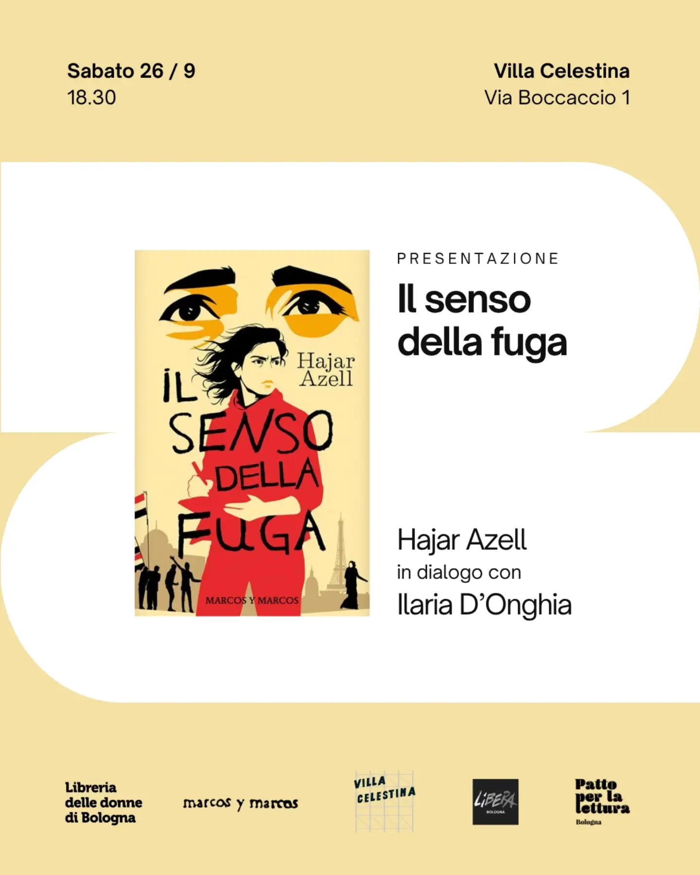 A Bologna la presentazione de “Il senso della fuga” con Hajar Azell