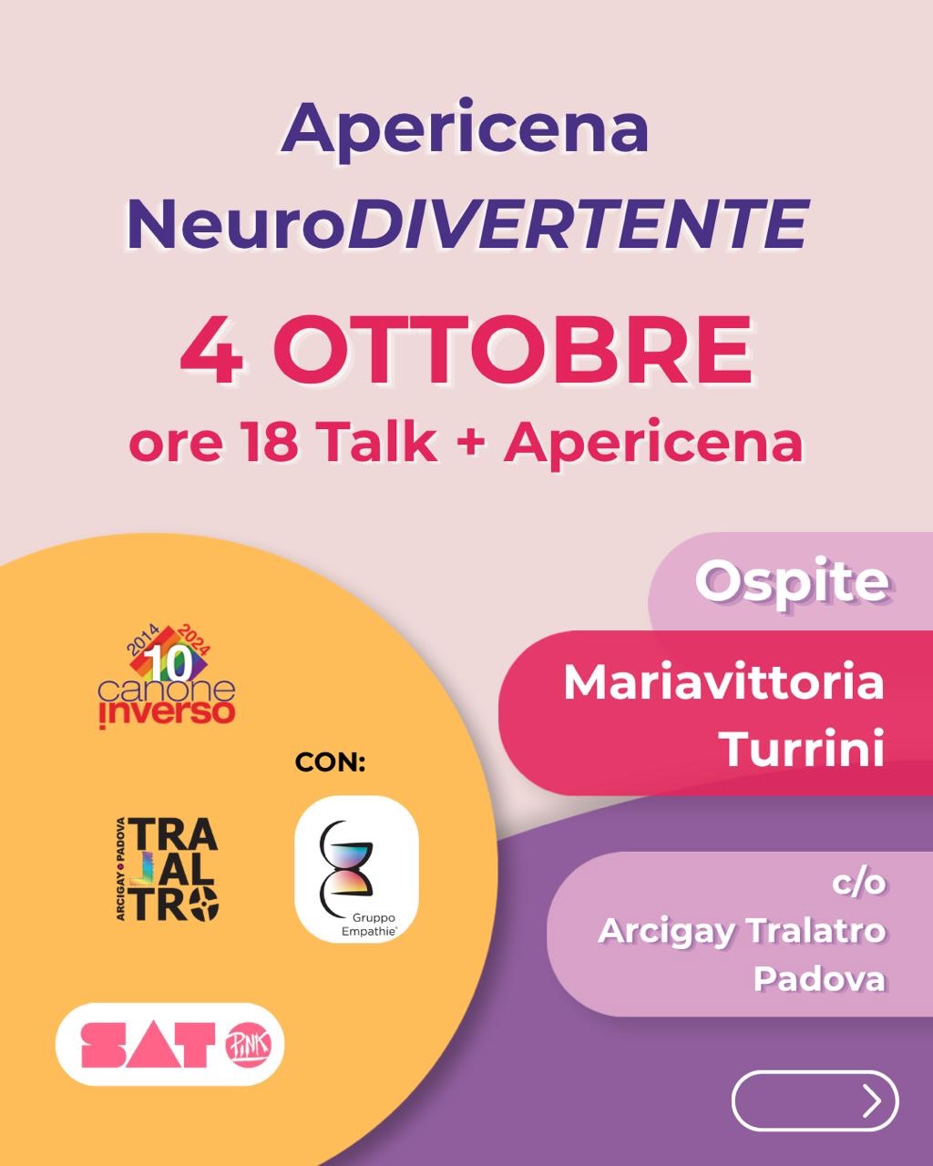 Apericena NeuroDIVERTENTE: sessualità e neurodivergenze a Padova