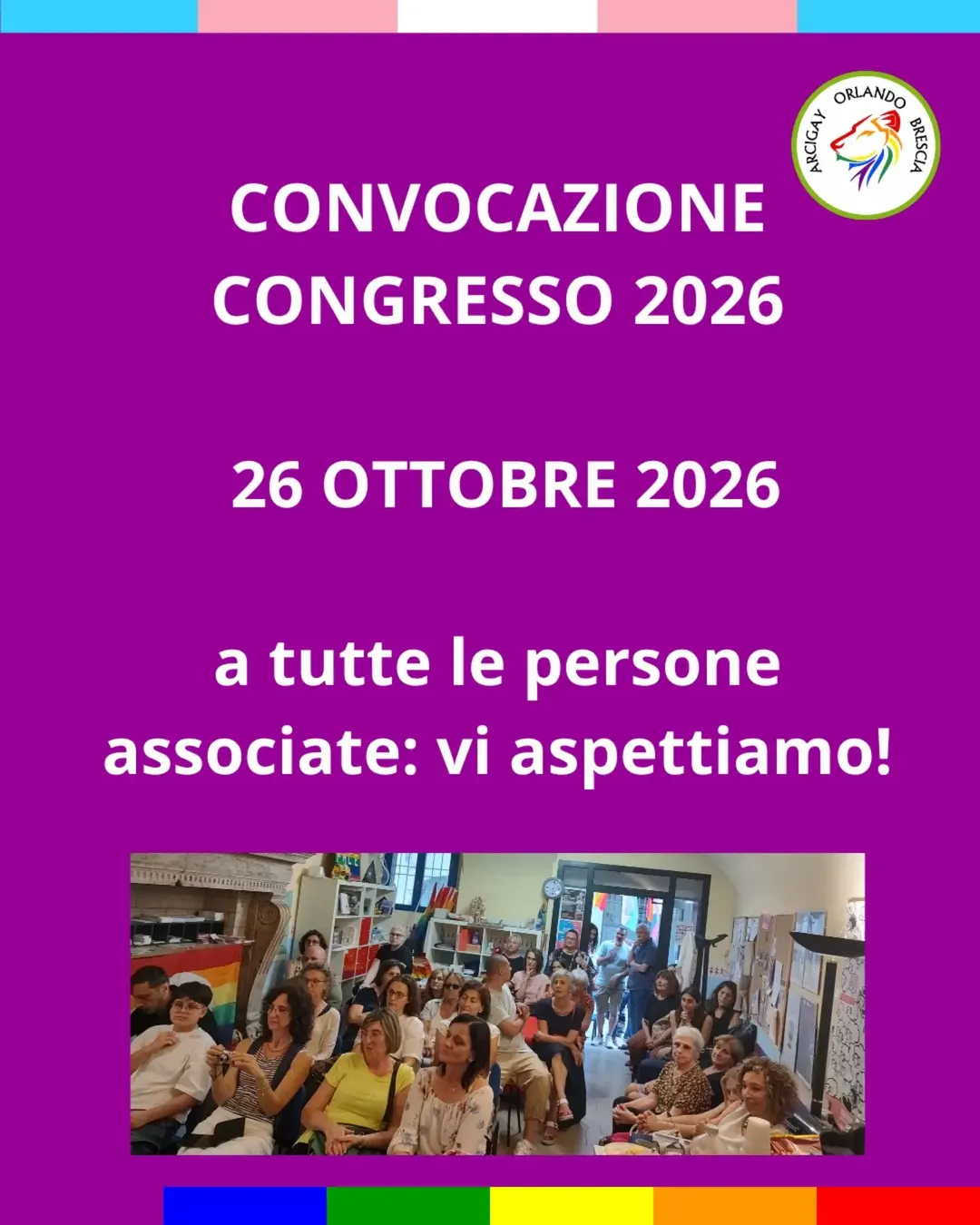 Territorial Congress of Arcigay Brescia Convened: Appointment October 26, 2026