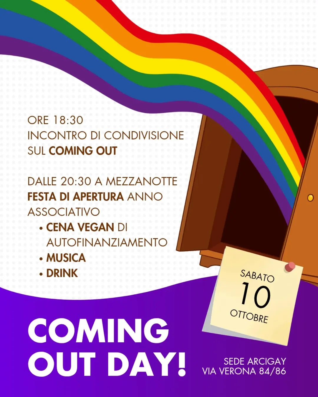 Arcigay Catania celebra il Coming Out Day e l’apertura dell’anno associativo