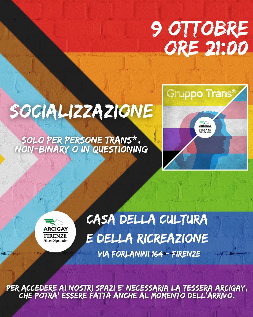 Gruppo Trans* Firenze: spazi sicuri di socializzazione per persone trans* e non-binary